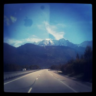 Mont Blanc from the Autoroute Blanche