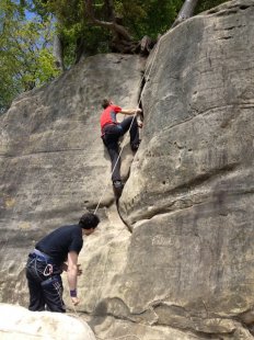 Top roping for beginner rock climbing in Chamonix