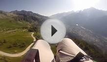 Paragliding flight from Chamonix in front of the Mont blanc